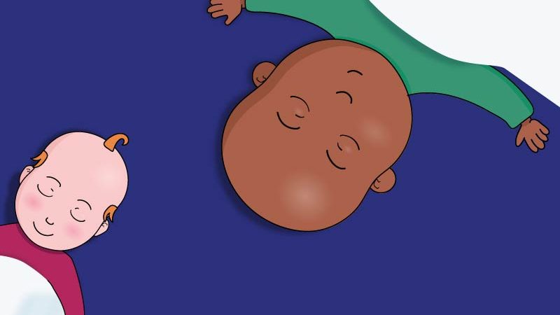 cartoon image of two babies sleeping