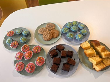 The staff and young people baked cakes for World Mental Health Day last year