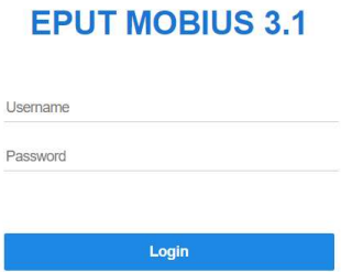 The picture shows the log in page of EPUT Mobius 3.1, where it requests the user's username and password.