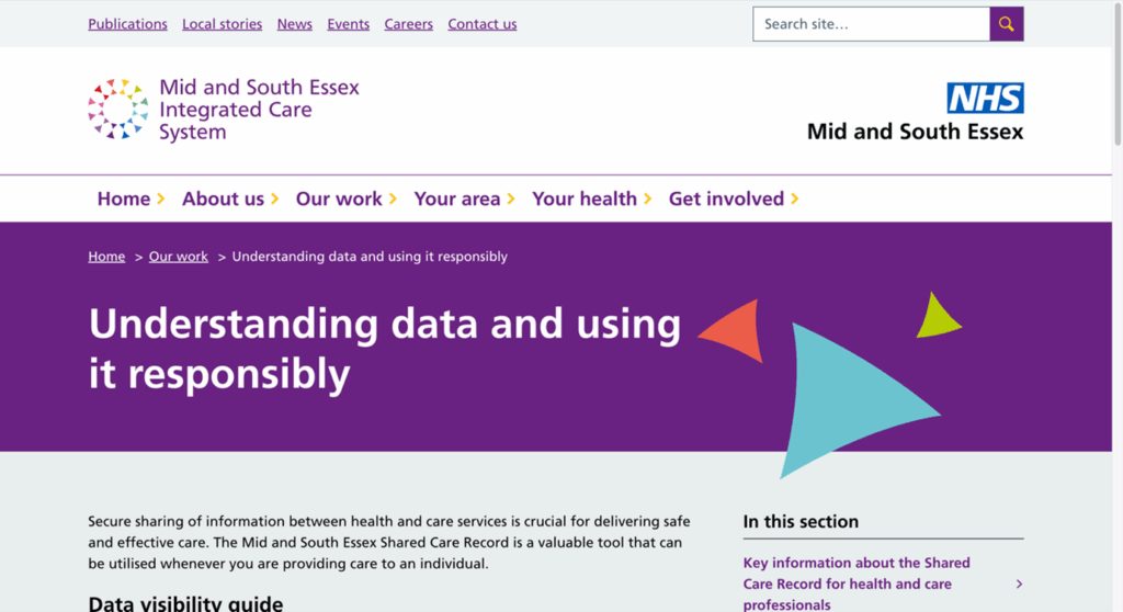 Screenshot of the 'understanding data and using it responsibly' website page.
