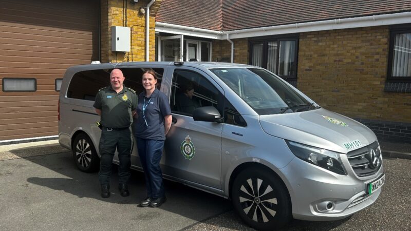 EEAST paramedic Daniel Bloyce and EPUT mental health nurse Robyn Carpenter with the Mental Health Response Car.