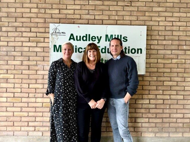 Lead doctors for the Learning Disability team Dr Lucy Saville and Dr Tim Wright (far left and far right) and Learning Disability Admin Champion Susan Evans from Audley Mills Surgery