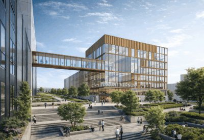 A photo of the Mount Vernon Cancer Centre building